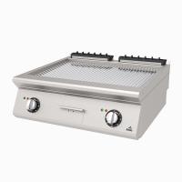 Atalay AEI-873-N-CR, 730 Seri Set Üstü Nervürlü Izgara, 80x73x30 cm, Krom, Elektrikli