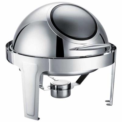 EPINOX Chafing Dish Roll Top Yuvarlak Gömme Camlı 6 L (CDG-6C)