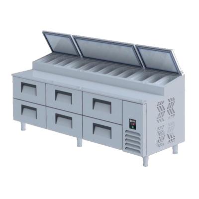 Iceinox PTS.L.800 Çekmeceli Pizza Hazırlık Dolabı, 237x81x109 cm