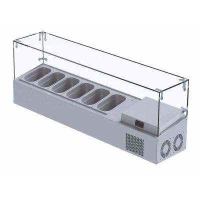 Iceinox VTP.250.GL Set Üstü Camlı Saladbar, 250x34x45 cm