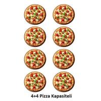 SGS PO 6262 DE 30 cm x 4+4 Pizza Kapasiteli Çift Katlı Pizza Fırını, Elektrikli
