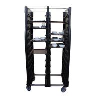 Tribeca TTA-3753 Tepsi Taşıma Arabası, 37x53 cm Servis Tepsisi İçin, Çiftli, 870x690x1760 mm, Siyah